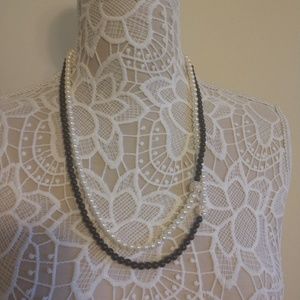Black and white pearl necklace